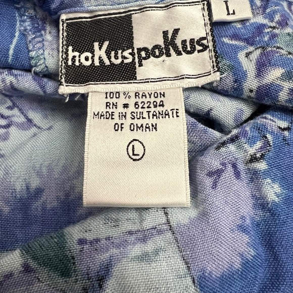 Vintage Hokus Pokus Dress‎ Women Large Blue Rayon Beach Boho 90s Sundress - Picture 2 of 11